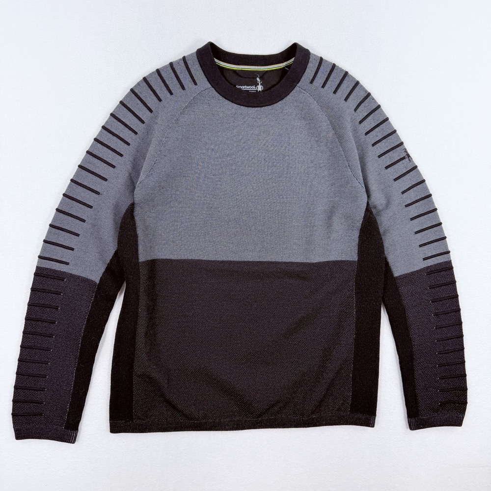 Smartwool‎ Mens Intraknit Merino Fleece Crew Size M Black Gray SW002442 NWOT